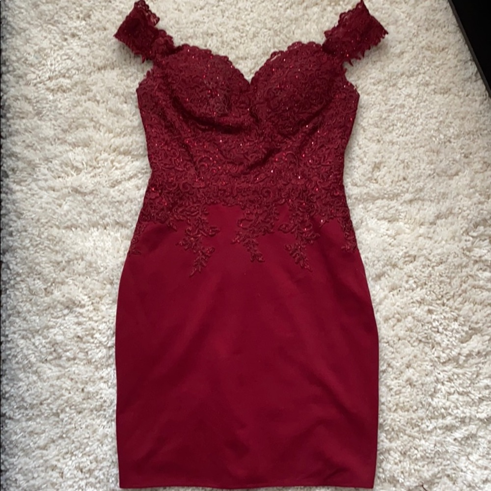 Burgundy Dancing Queen dress worn once.